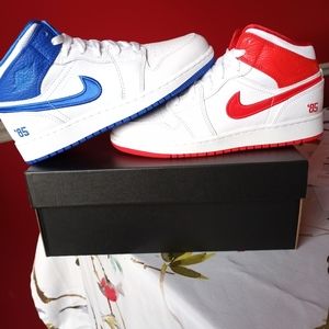 Nike Air Jordan 1 Mid 85 White Blue Red